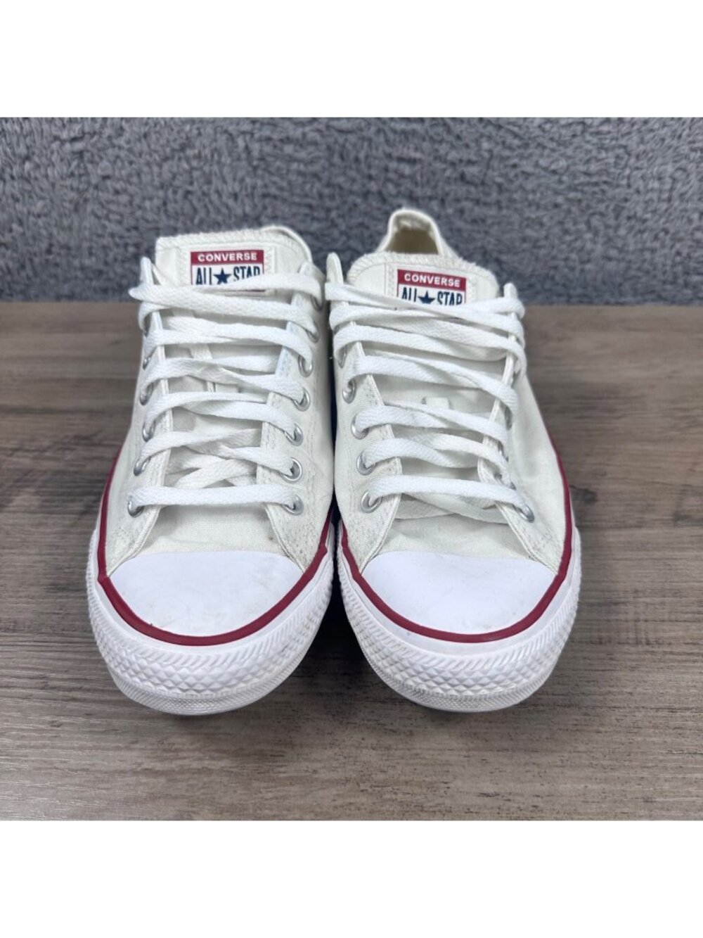 Converse All Star Low Top Sneakers White/Red Unisex Size 9.5 Men’s 11.5 Women’s